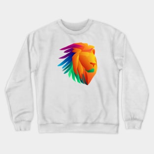 Cute Color Gradient Lion Shape Head Drawing Crewneck Sweatshirt